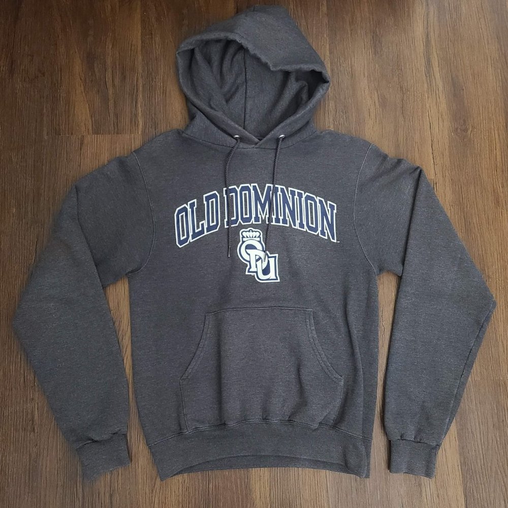 Vintage Champion Eco Fleece Womens ODU Hoodie Sweatshirt Gray XS